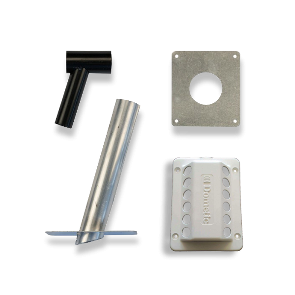 White Dometic Flue Kit + T Piece.3776