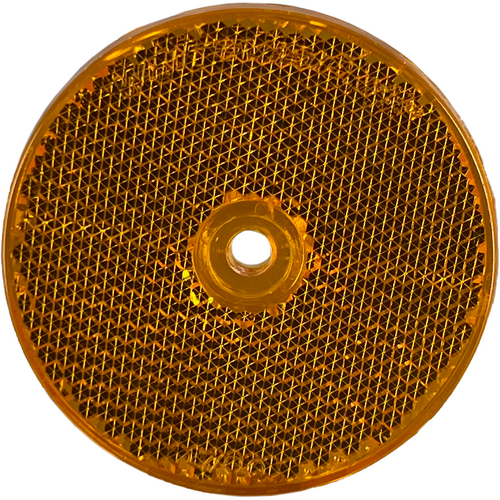 60mm Round Amber Reflector - Pair