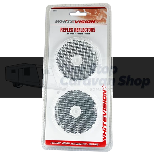 60mm Round Clear Reflector - Pair
