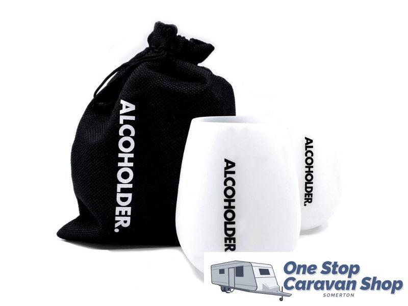 ALCOHOLDER SQUISH SILICONE STEMLESS WINE TUMBLER - WHITE