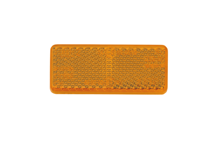 Amber Retro Reflector with Self Adhesive Tape 70mm x 28mm