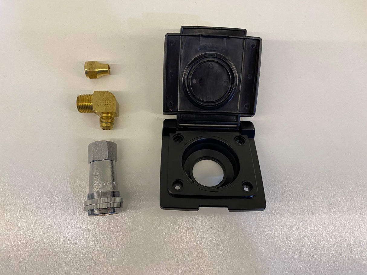 Wall Mount Gas Bayonet Kit w/ Black Cover (3pc)