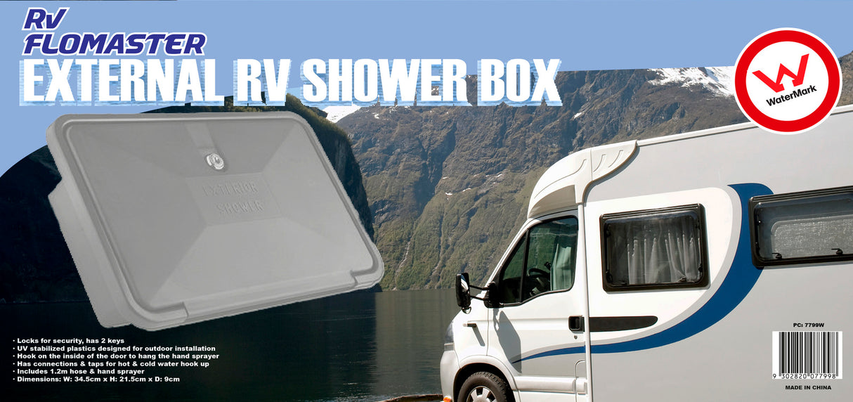 RV FLOWMASTER SHOWER BOX WHITE - WATERMARKED