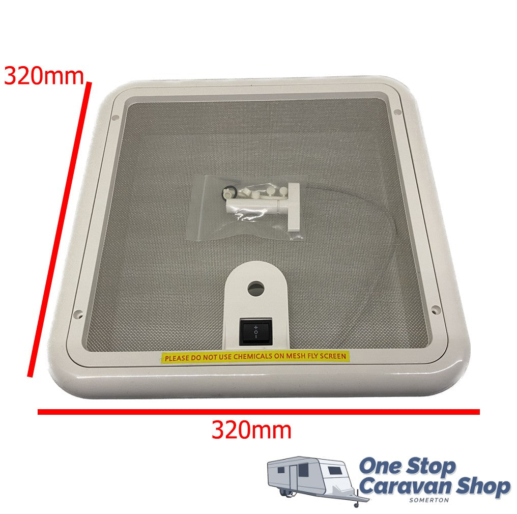 Turbo 12V Shower Hatch 280x280 - White Lid