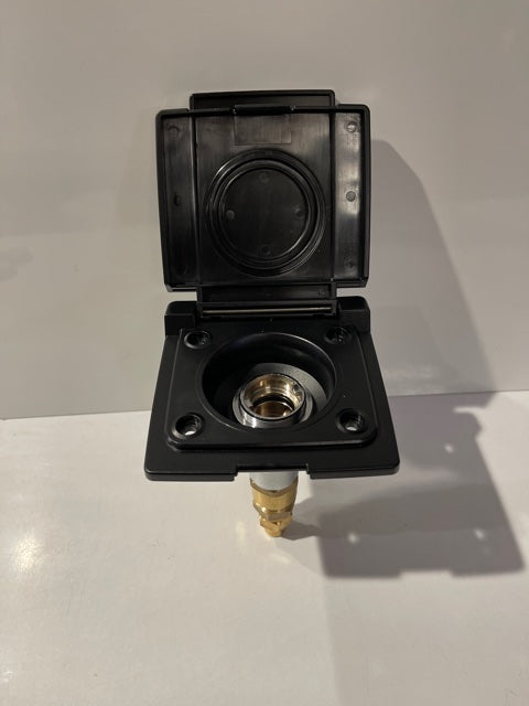 Wall Mount Gas Bayonet straight 3/8 and Cover (Black) - OSCSWMGBCSBLK