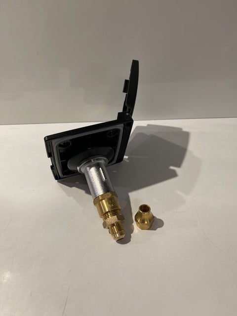 Wall Mount Gas Bayonet straight 3/8 and Cover (Black) - OSCSWMGBCSBLK