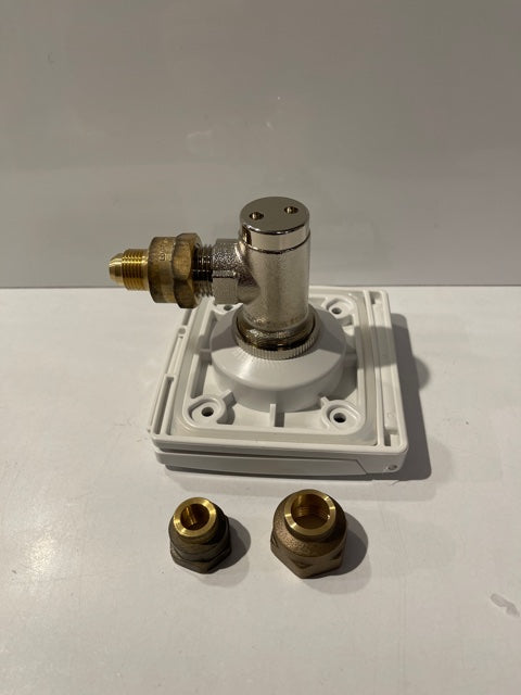 WALL MOUNT GAS BAYONET AND COVER (WHITE) WITH 3/8 ADAPTOR - OSCSWMGB- 3/8" 1/2"