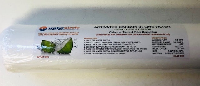 ACTIVATED COCONUT CARBON INLINE WATER FILTER