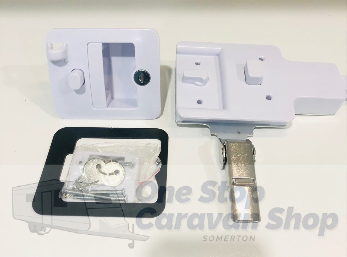 Jayco Camper Trailer Door Lock Set t/s 2013 onwards (White)