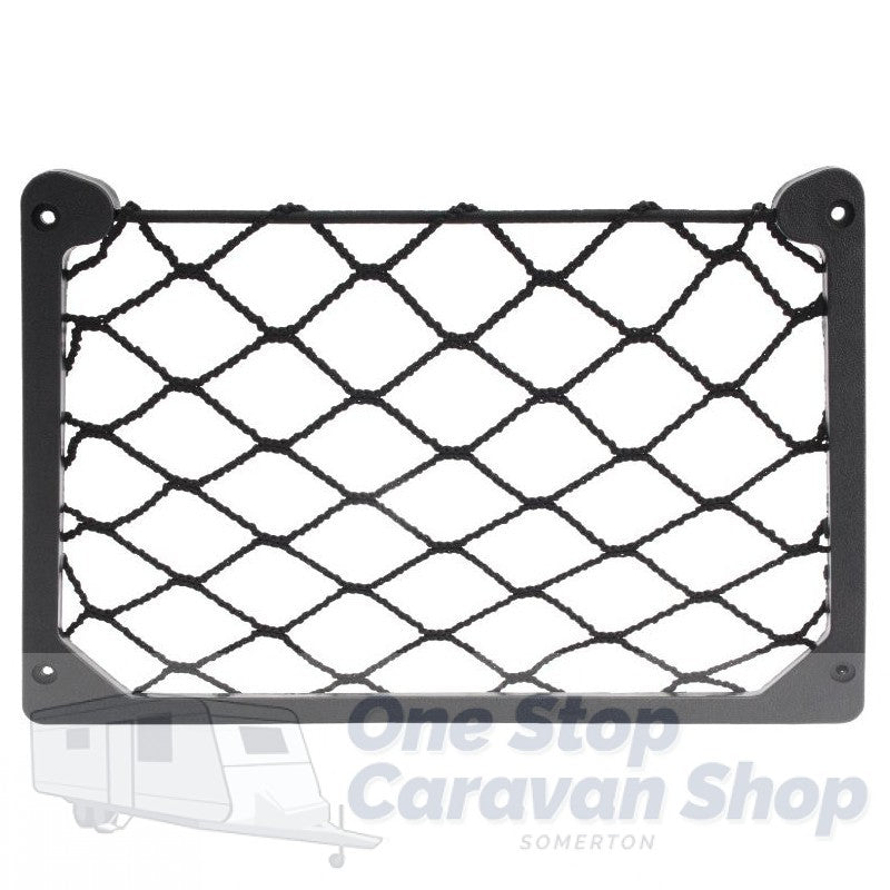 BLACK ELASTIC STORAGE/MAGAZINE NET HOLDER - 355mm wide x 185mm