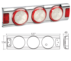 9–33 VOLT MODEL 43 L.E.D REAR DIRECTION INDICATOR AND TWIN STOP/TAIL LAMPS