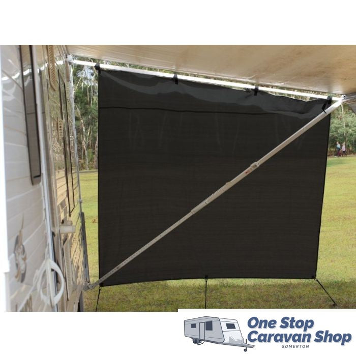 CAMEC BLACK PRIVACY END POP TOP 2.1M (H) X 1.8M (L) WITH ROPES AND PEGS