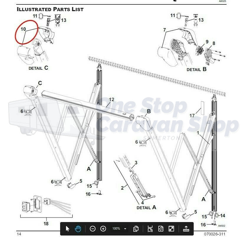 Carefree Altitude White Idler Cover Kit-200-37534, ROO1961-005