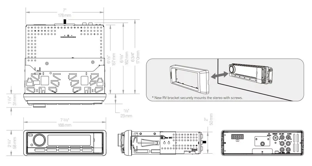 900-20405 - Furrion DV5700S Head Unit - Bluetooth / CD / DVD / USB