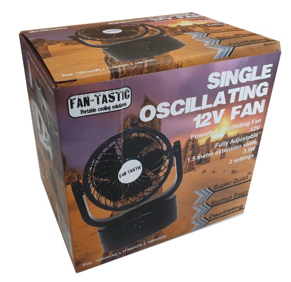 Single Oscillating 12V Fan