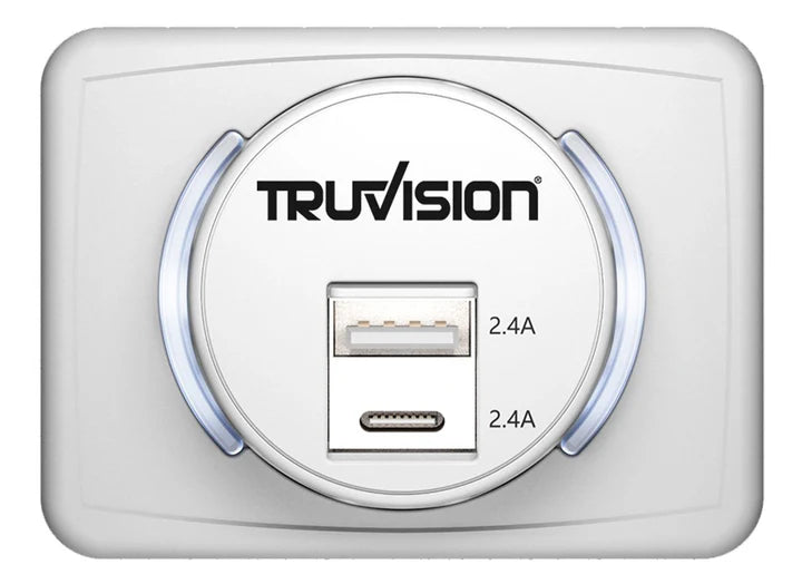 Dual Ports USB A & USB C Charger 2.4A 12V – White