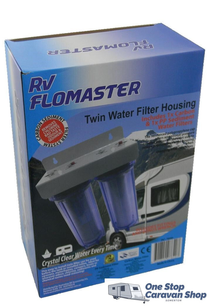 RV Flomaster Twin Water Filter Housing - includes filters