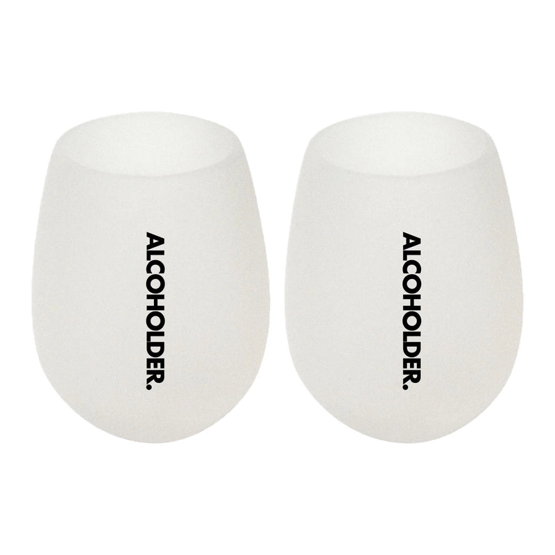 ALCOHOLDER SQUISH SILICONE STEMLESS WINE TUMBLER - WHITE