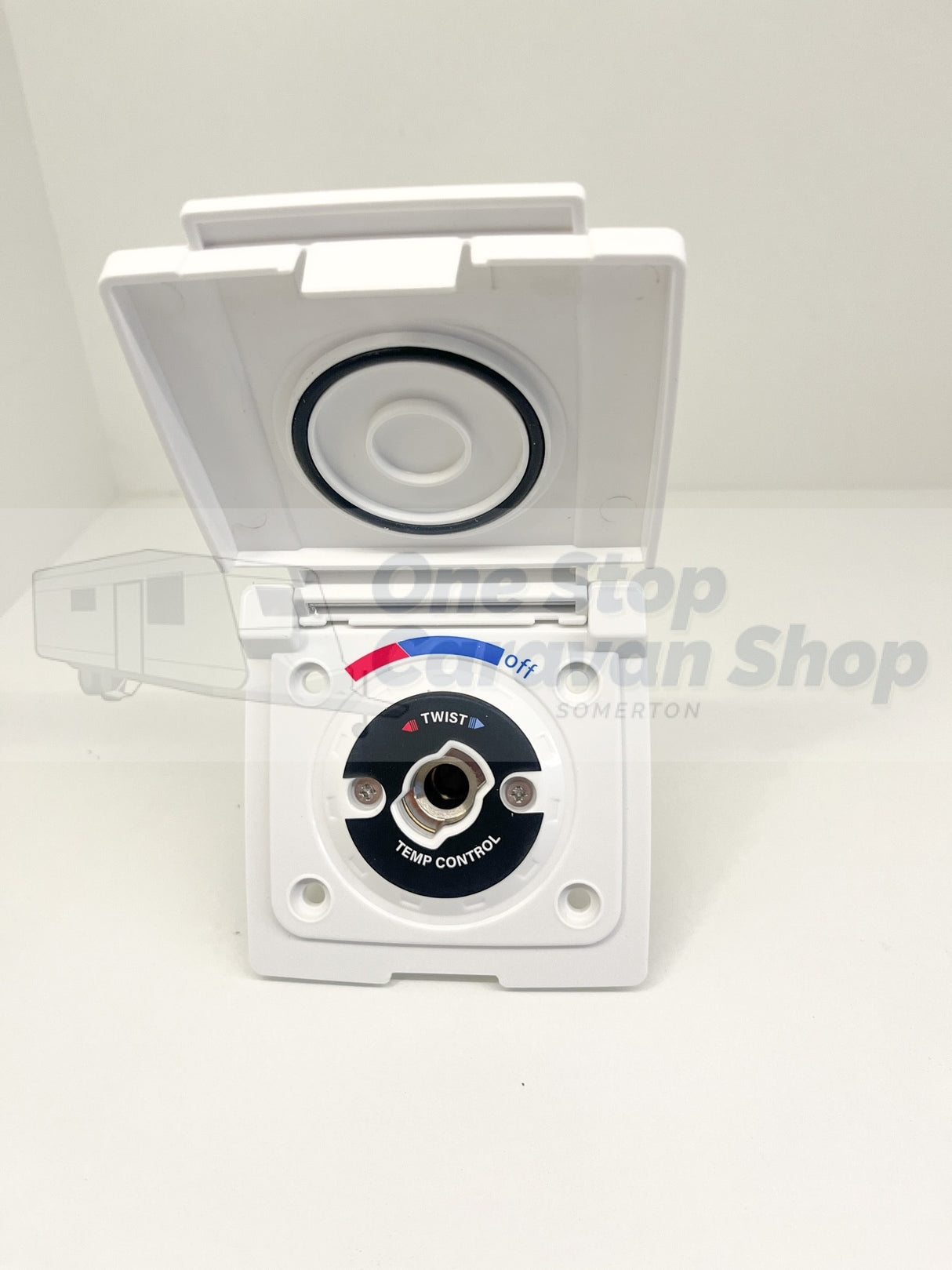 COAST RV Non WaterMarked External Camper Shower Point | White with 1.5Mtr Hose-800-06005