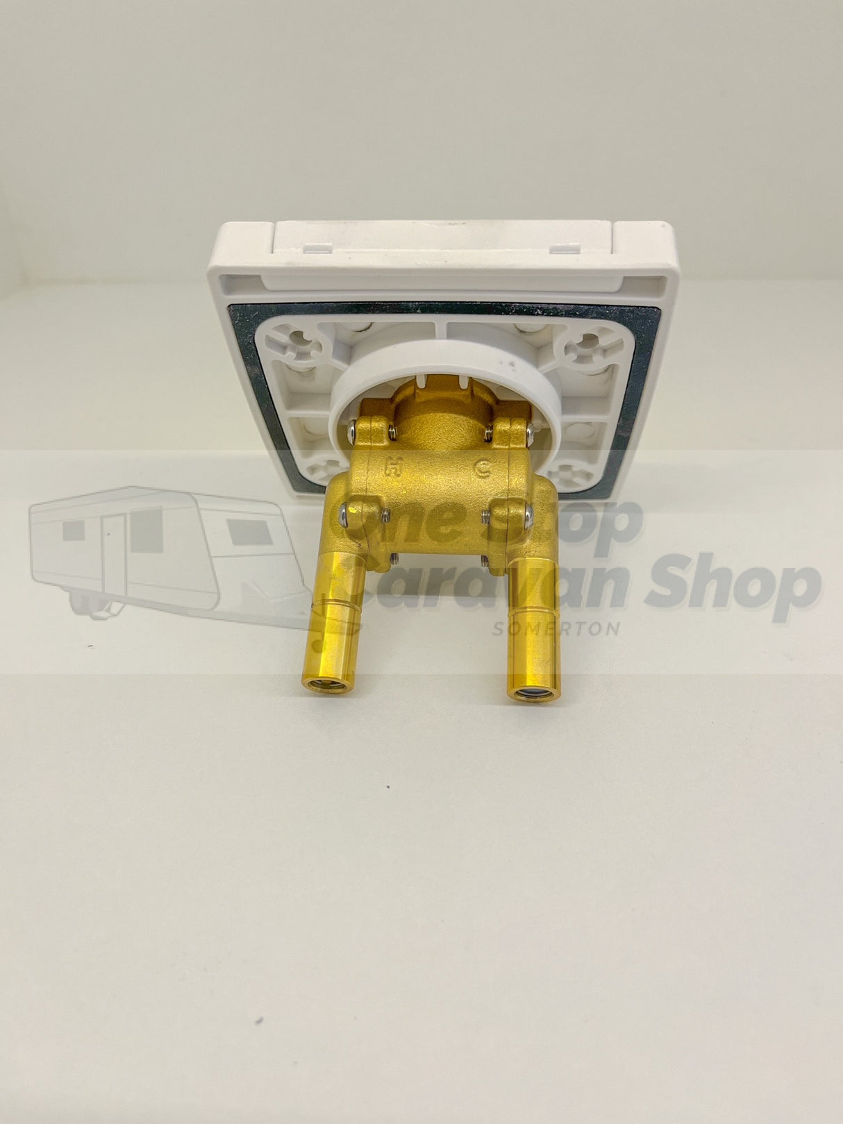 COAST RV Non WaterMarked External Camper Shower Point | White with 1.5Mtr Hose-800-06005