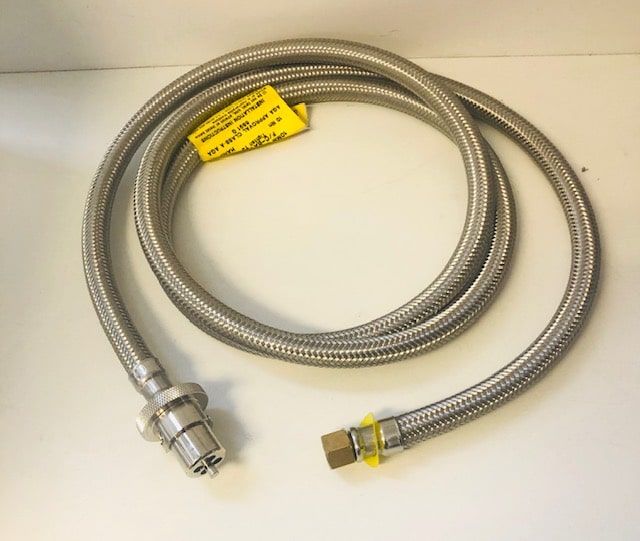 Male Bayonet Hose x 1/4 Fbsp x 3m