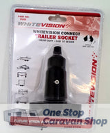 PU8B Whitevision Connect Trailer Socket 7 Pin Round Small Black