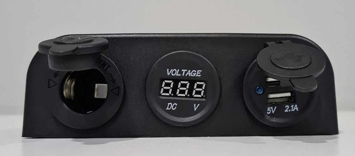 12V Power Gauge with Dual USB - OSCSPVGTUSB