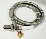 Gas Bayonet Hose 1.5m Inverted Flare 1/4 FBSP with Adaptor for Webber 3/8 BBQ