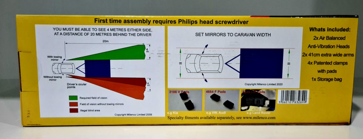 Milenco Aero 4 XXL Wide Convex Mirror (Twin Pack).  MIL2899