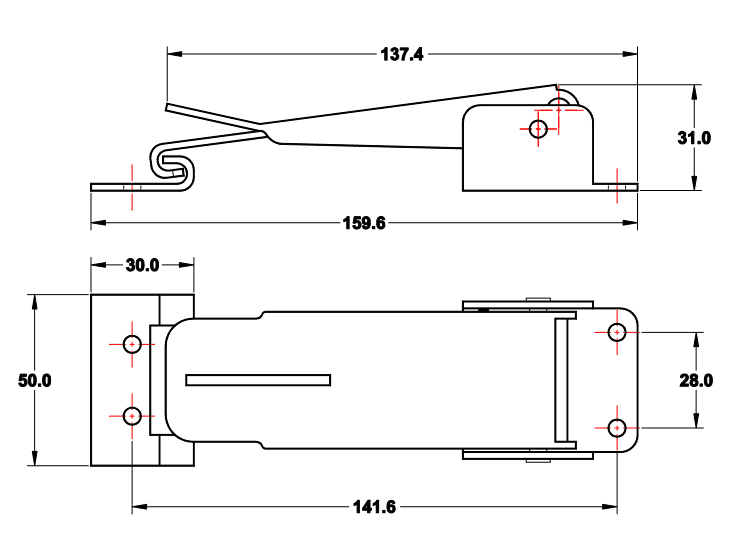 Roof Clamp with J Hook Black For Pop Tops