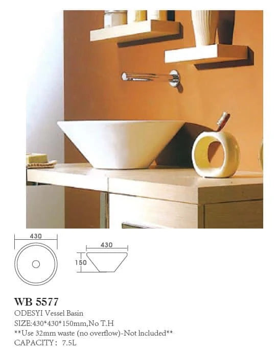 White Ceramic Round Sink/Basin 430mm Special last one