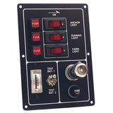 3 GANG SWITCH PANEL WITH BATTERY TESTER & CIGARETTE SOCKET