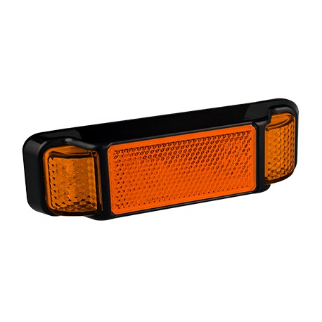 LED AUTOLAMPS 38 Series Marker Lights, Black Bezel - Amber/Clear