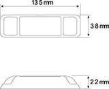 38 Series Chrome Marker Lamps with inbuilt Reflector 135mm x 38mm x 22mm