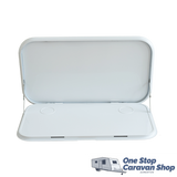 Caravan Picnic Table White with LED Lighting & Backing Plate - 800 x 445mm