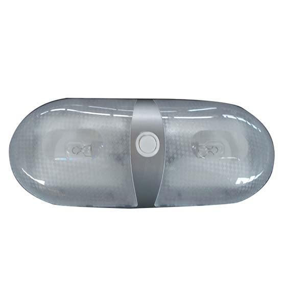 12V Dual Interior Dome Light  (Silver) On/Off switch