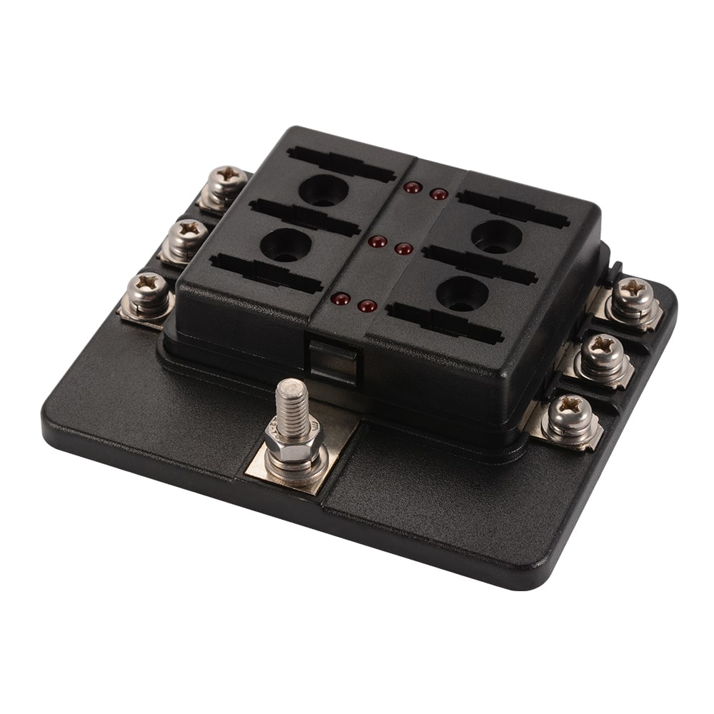 6-Way Blade Fuse Box Block Holder
