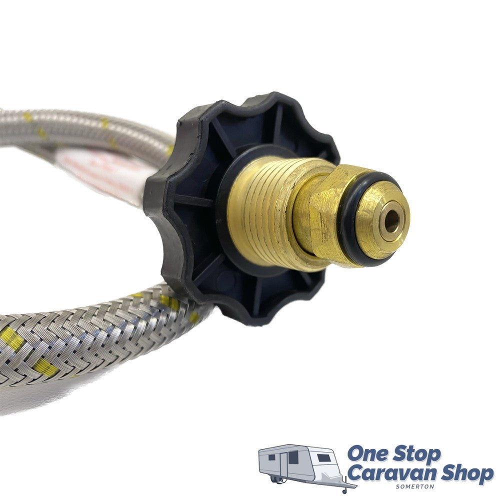 450mm Gas Hose – 1/4MNPT Pigtail w/ Handwheel - Single Bottle