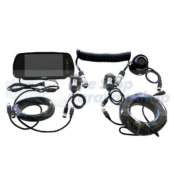 Sphere Caravan Reversing Camera System - 7 inch Rear Mirror Mount Monitor & 1 Camera Black(2 Camera Inputs)