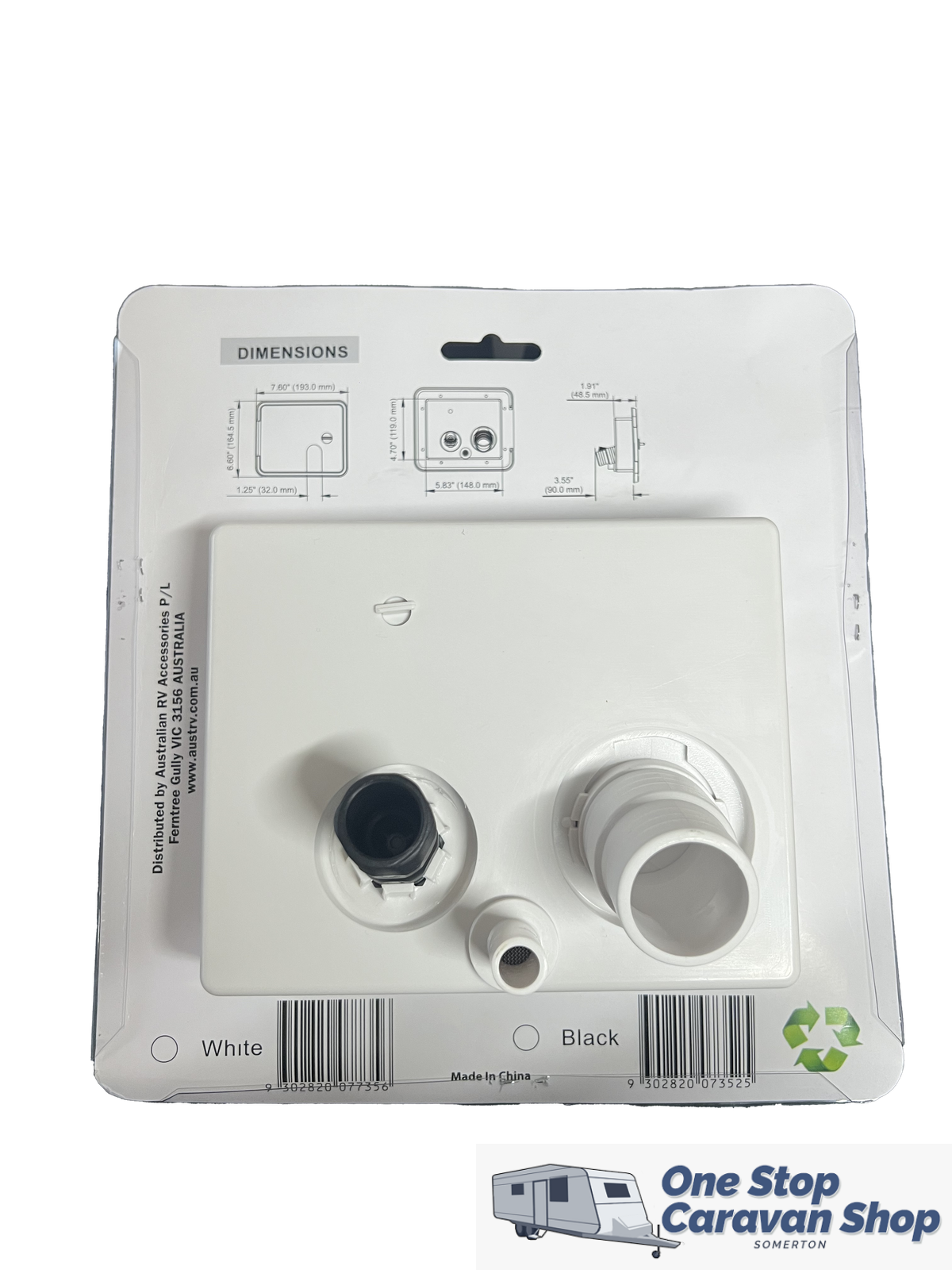 RV FLOMASTER Gravity/city Water Inlet Hatch - White