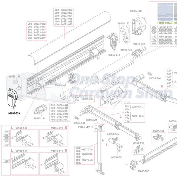 Left Hand Cover (Polar White) - Suit Fiamma F45 S Awnings