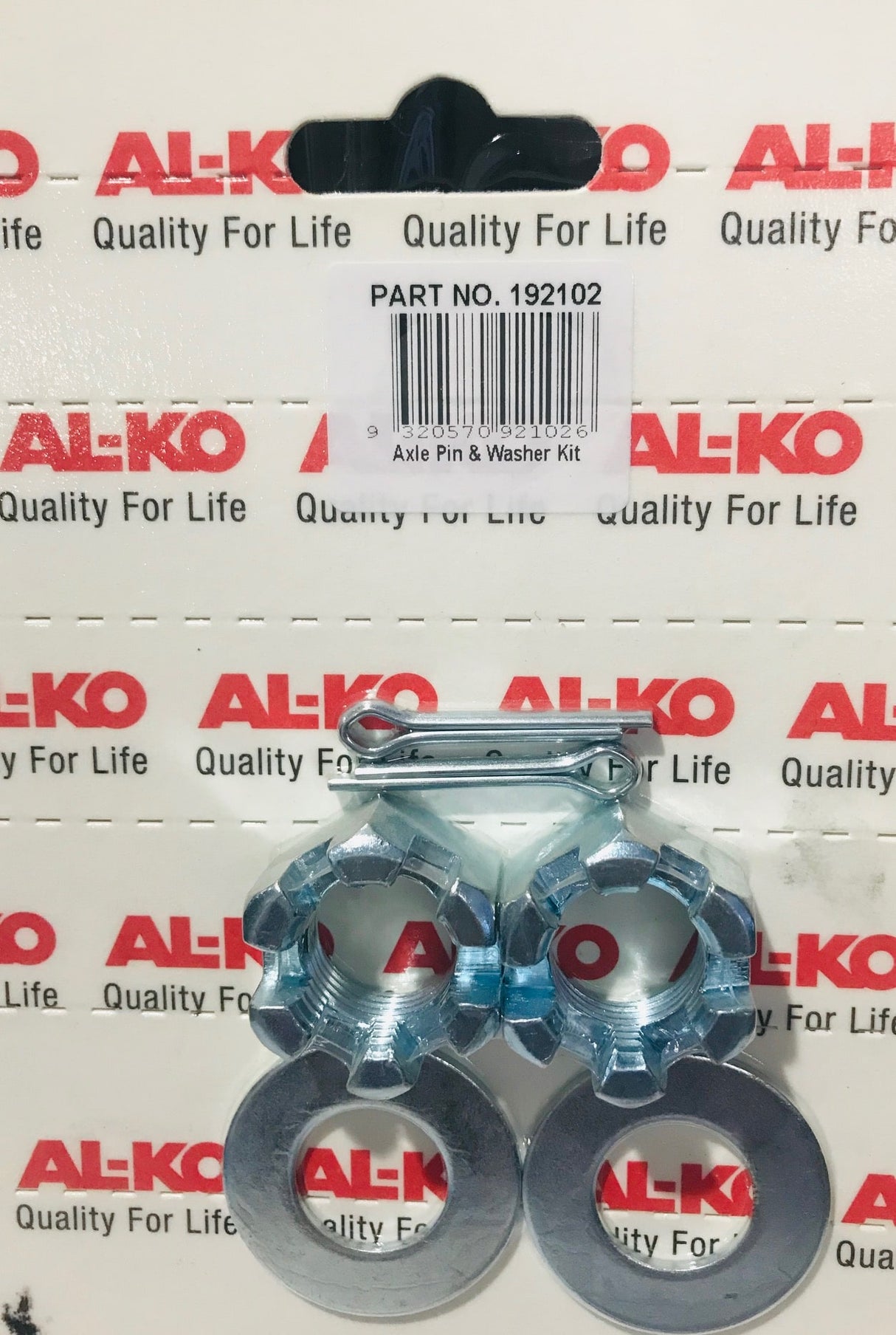 Castellated Axle Nut, Split Pin and Washer Kit