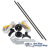 12V AWNING ROPE CRADLE POLE PACK – BLACK