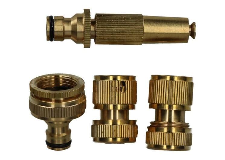 Brassfit 4pc Brass Garden Hose Pipe Fittings Quick Release Tap Hose Connectors Sprayer
