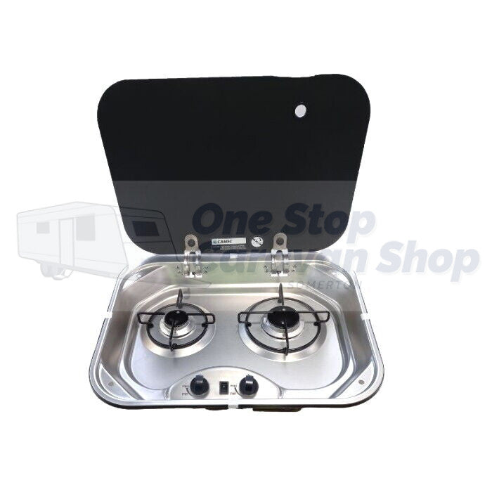 Glass Lid t/s Camec 2 Gas Burner Hob