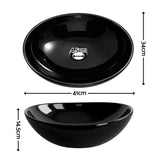 Black Ceramic Oval Sink/Basin 41x34cm