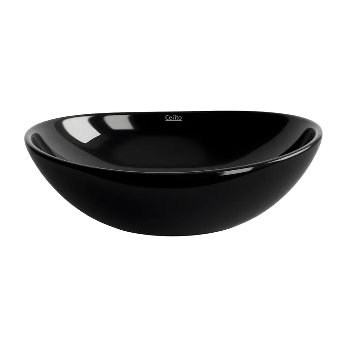 Black Ceramic Oval Sink/Basin 41x34cm