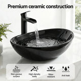 Black Ceramic Oval Sink/Basin 41x34cm
