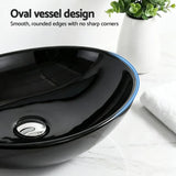 Black Ceramic Oval Sink/Basin 41x34cm