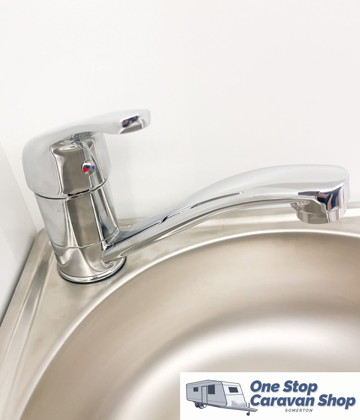 Caravan Corner Sink - Hot & Cold Mixer Tap